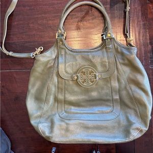 Tory Burch olive leather tote
